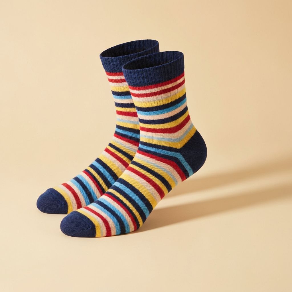 스트라이프 미들 삭스